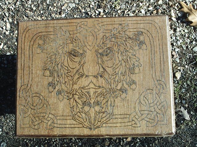 Free Name Engraving on this Pagan Greenman Altar Box