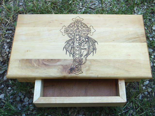 Maple is Succulant and Beautiful on this Gothic Cross altar table