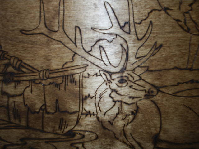 Elk is wood burned by hand for that special attention to detail.