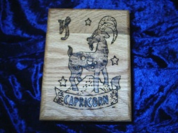 Capricorn Zodiac Symbol Oak Box