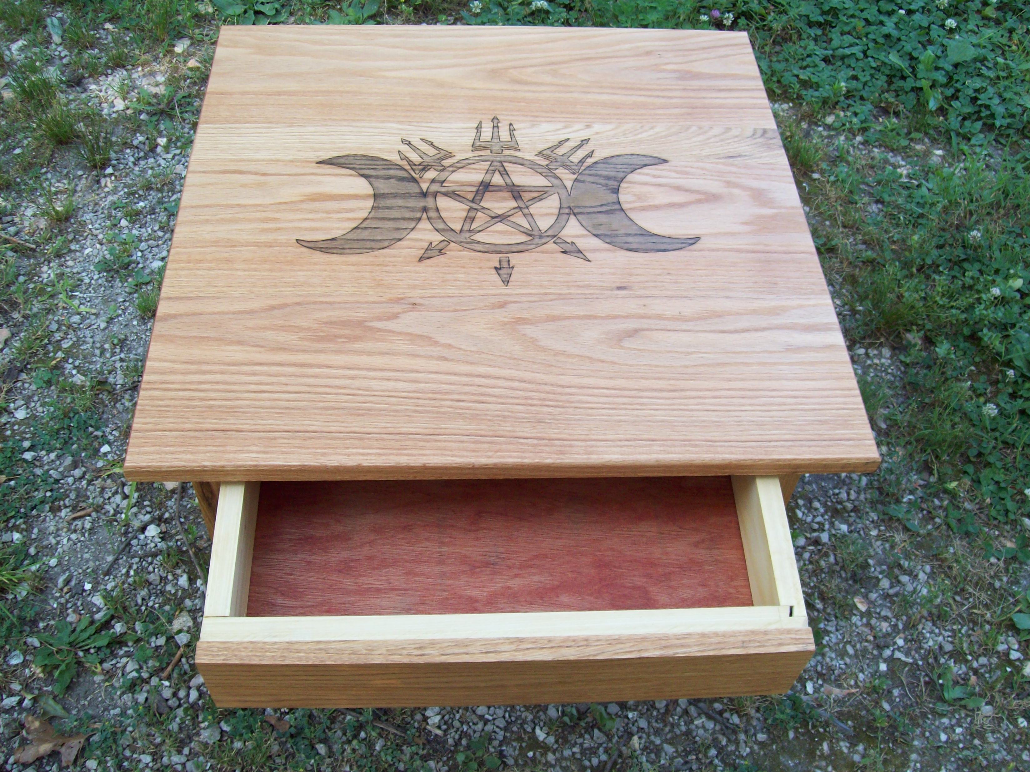 Custom Oak Altar with Full Drawer