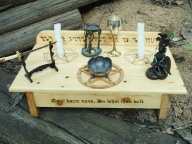 Solid wood wiccan altar