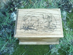 Buffalo Totem Oak Accent Box