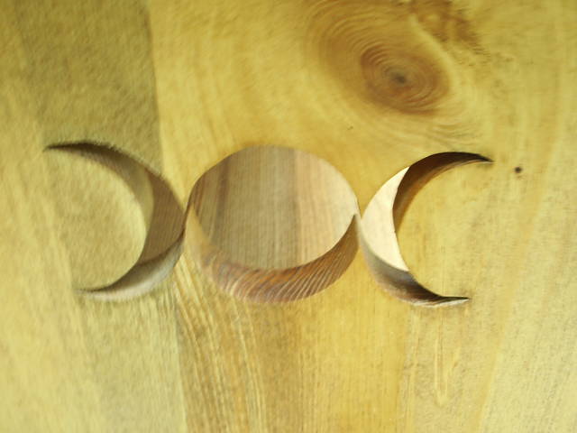 Goddess Symbol Wood Scrolled