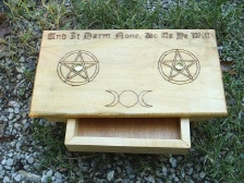 Goddess Art Wiccan Triple Moon Drawer Pagan Altar